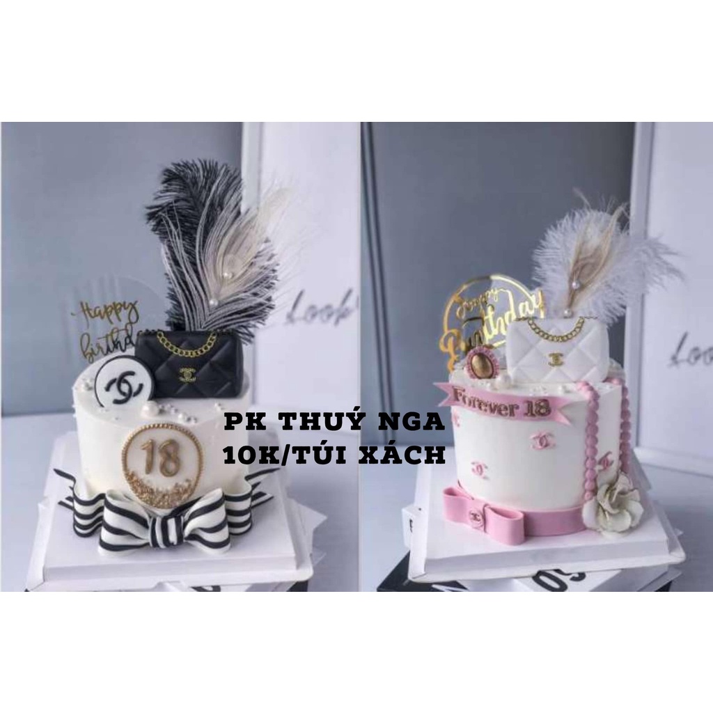 10 TÚI XÁCH NHỰA TRANG TRÍ BÁNH KEM