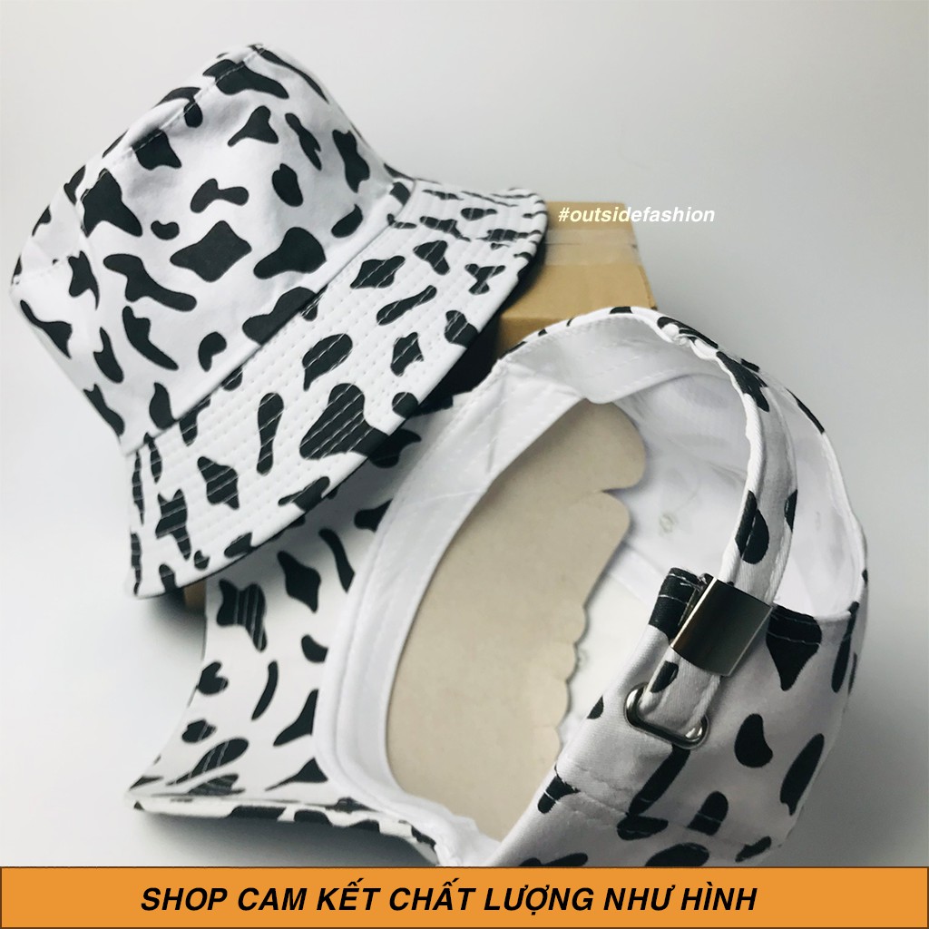 Mũ lưỡi trai nam nữ bò sữa hàn quốc, Nón kết họa tiết trắng đen style Ulzzang form unisex nam nữ OUTSIDE STREETWEAR N01