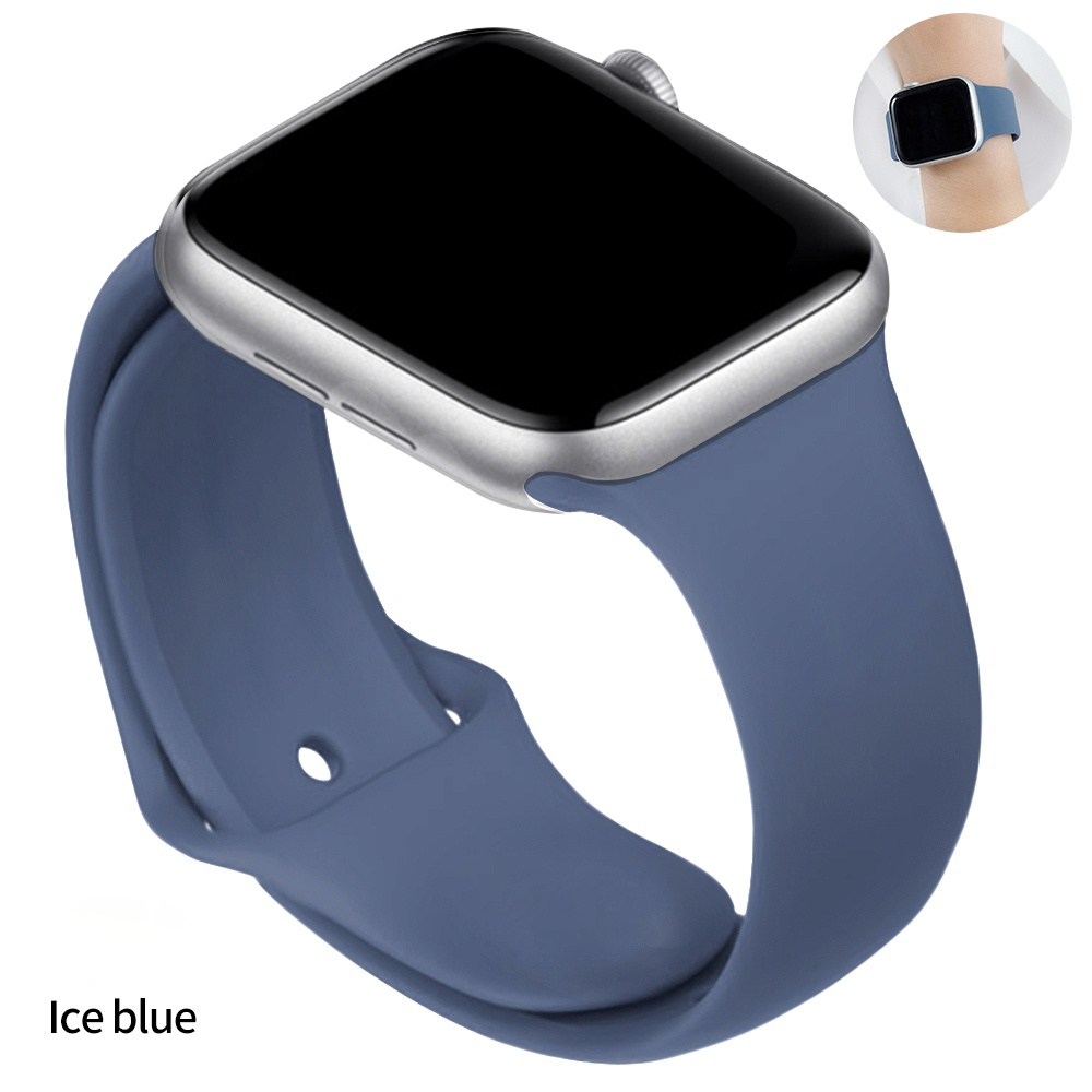 Dây đeo đồng hồ silicon silicon Dây đeo đồng hồ bằng silicon mềm cho Silicone Apple Watch Strap 6 Series SE 5 4 3 2 1 Dây đeo đồng hồ cao su 44MM 40MM cho iWatch 4/5 42MM 38MM Vòng đeo tay Tali Jam