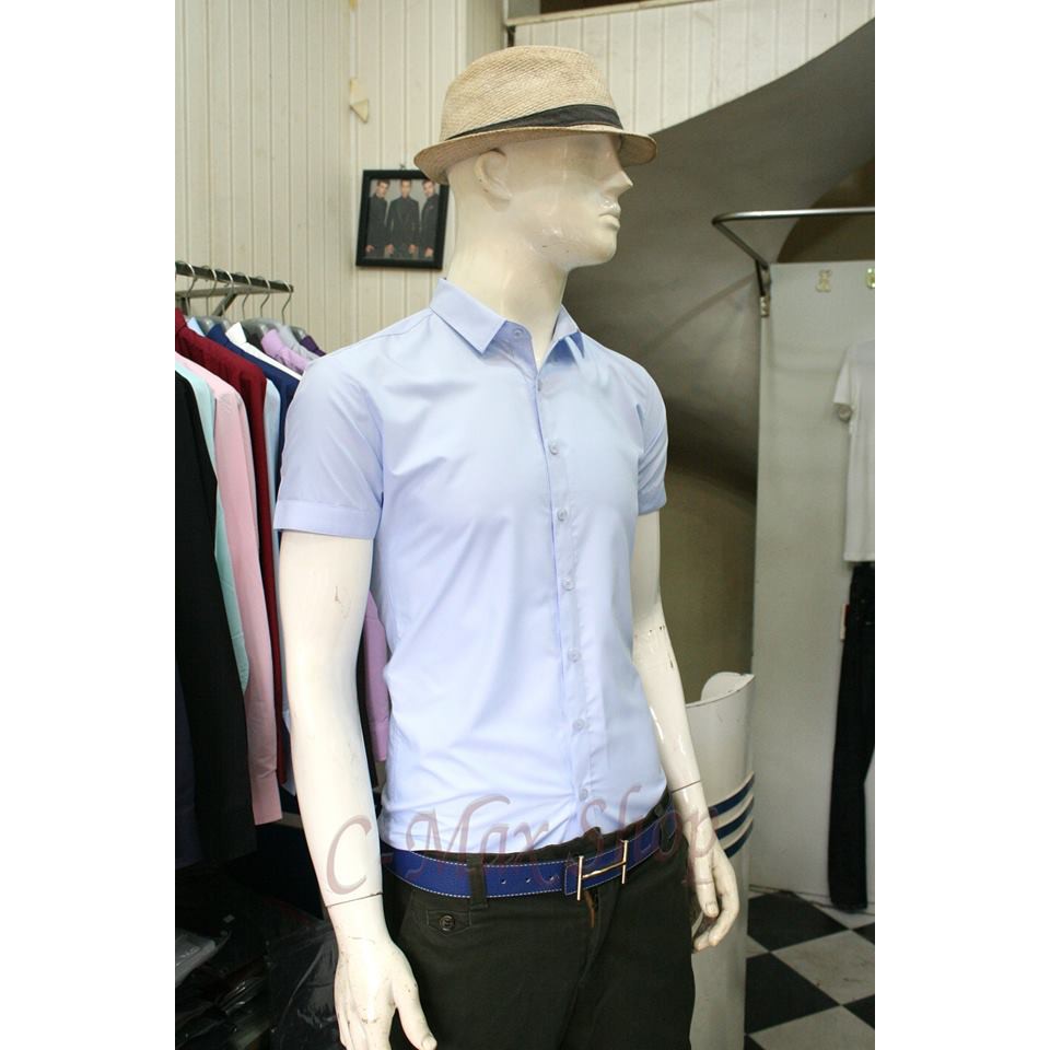 Áo sơ mi nam ngắn tay màu dđen | BigBuy360 - bigbuy360.vn