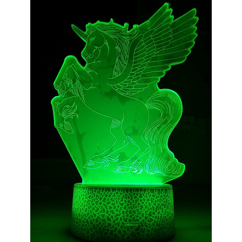 LED 3D cảm ứng 7 màu hình con ngựa