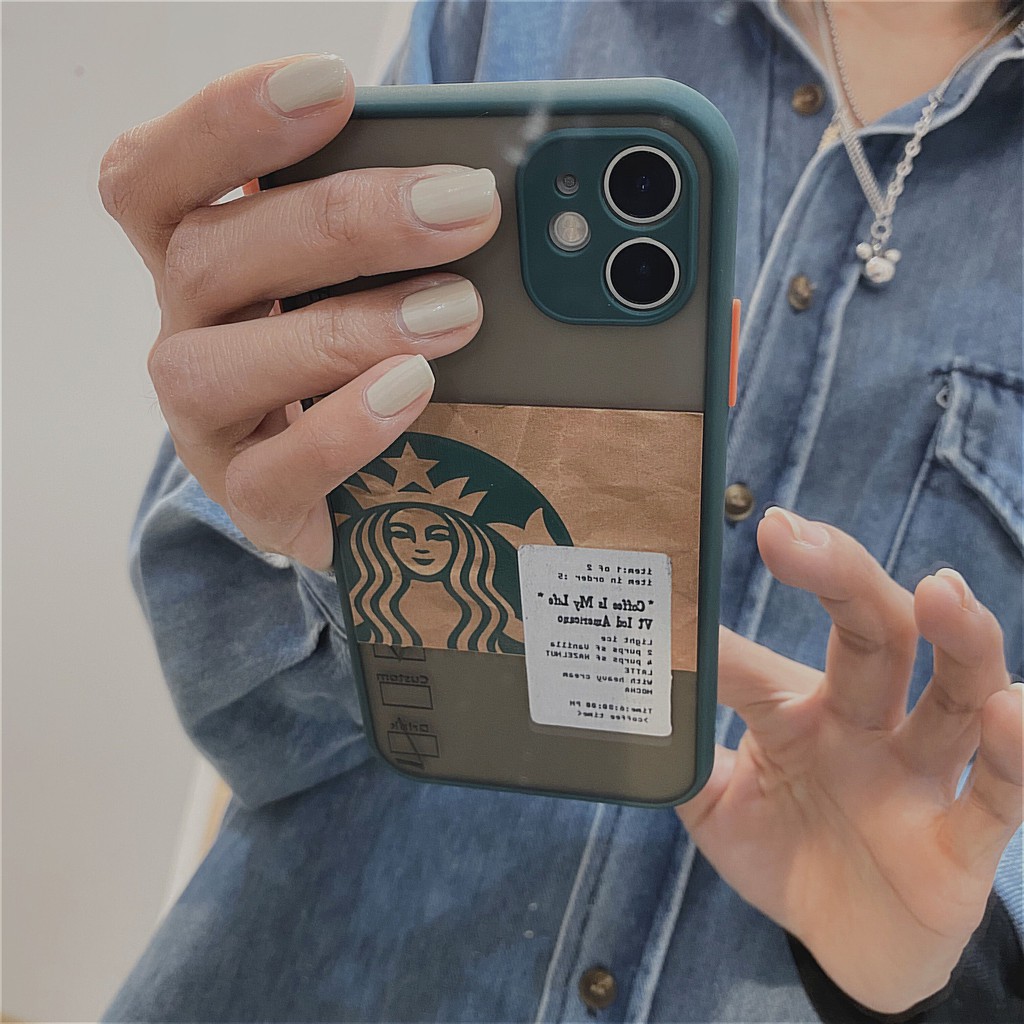 Ốp iPhone cứng in hình starbucks cho iphone 12 12 promax 11 11pro max xs max xr 7/8 6s plus se2020