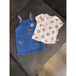 Set yếm mickey kèm áo bé gái
