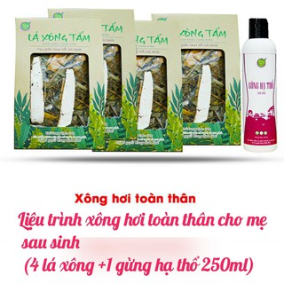 Liệu trình xông hơi toàn thân cho mẹ sau sinh - Làm Đẹp Cung Đình, Bảo Nhiên (4 lá xông +1 gừng hạ thổ 250ml)