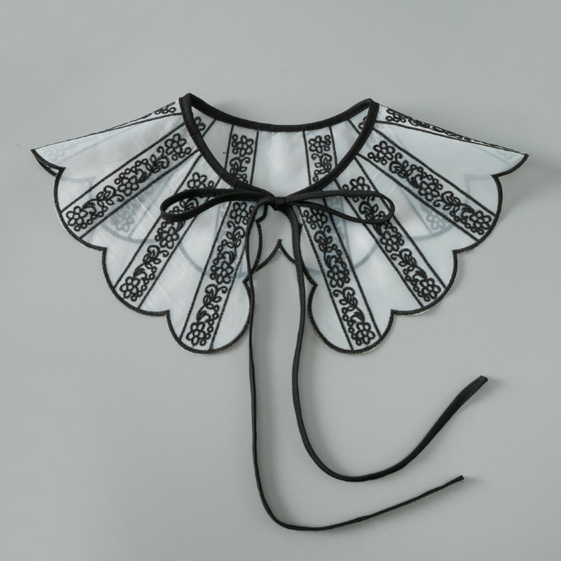 Cổ áo sơ mi giả họa tiết thêu thời trang thanh lịch cho nữ