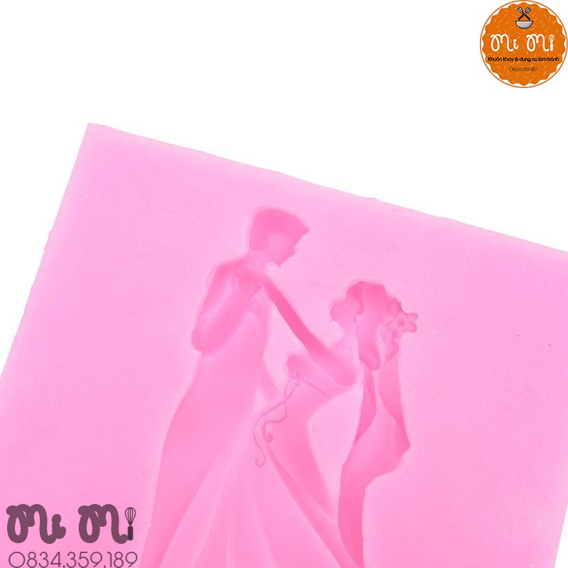 Khuôn silicon hình cô dâu chú dể trang trí bánh/ thạch( kèm ảnh thật)