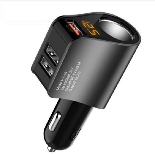 Tẩu Sạc Ô tô, Xe Hơi Hyundai 1 Tẩu Tròn (3 cổng USB) - Có Đèn Led Báo Điện Áp