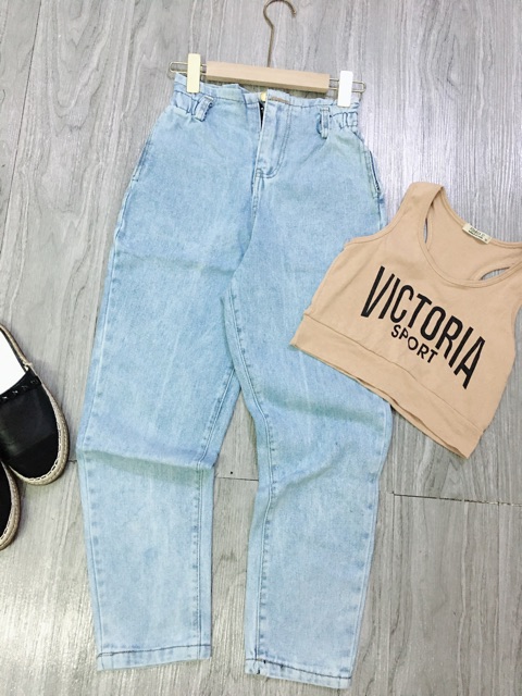 [ Mã FAMAYWA giảm 10K đơn 50K] Quần jeans nữ baggy lưng chun chất đẹp đủ size | WebRaoVat - webraovat.net.vn