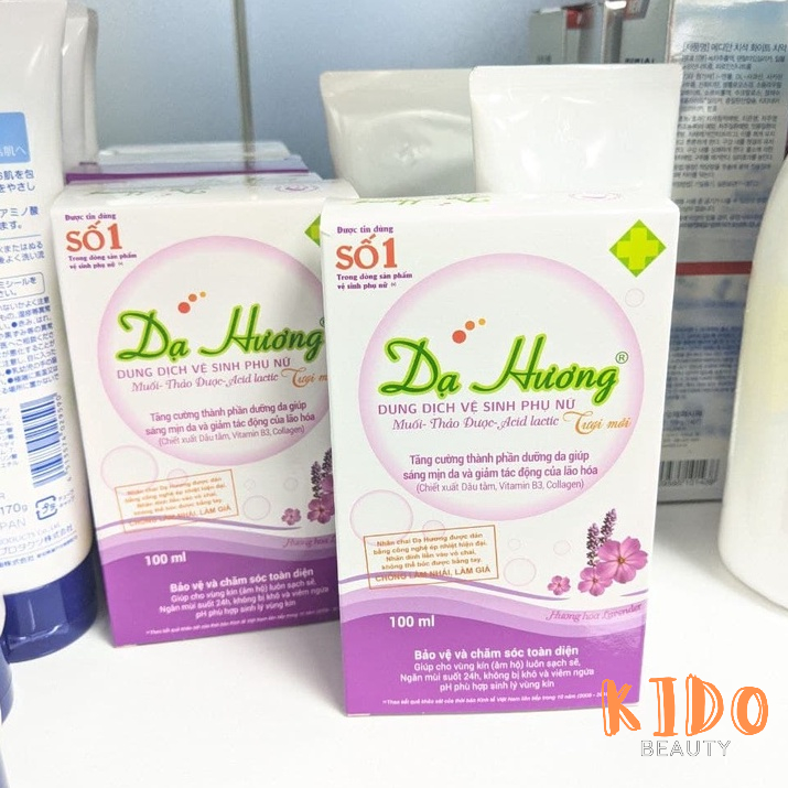 Dung dịch vệ sinh phụ nữ Dạ Hương hương Lavender |Nha Đam - Nước rửa phụ khoa chai xanh / tím 100ml