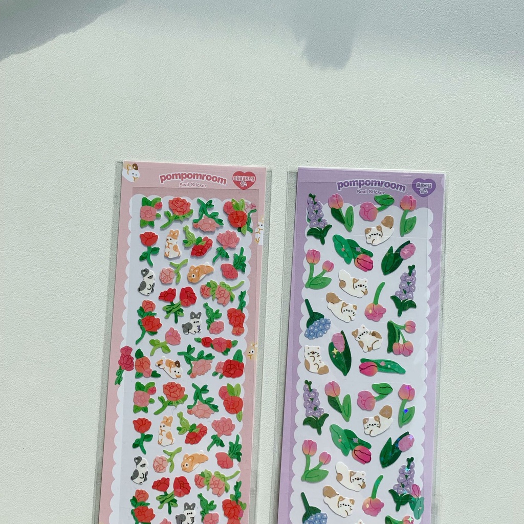 Sticker Dán Trang Trí Hình Động Vật Dễ Thương Lấp Lánh