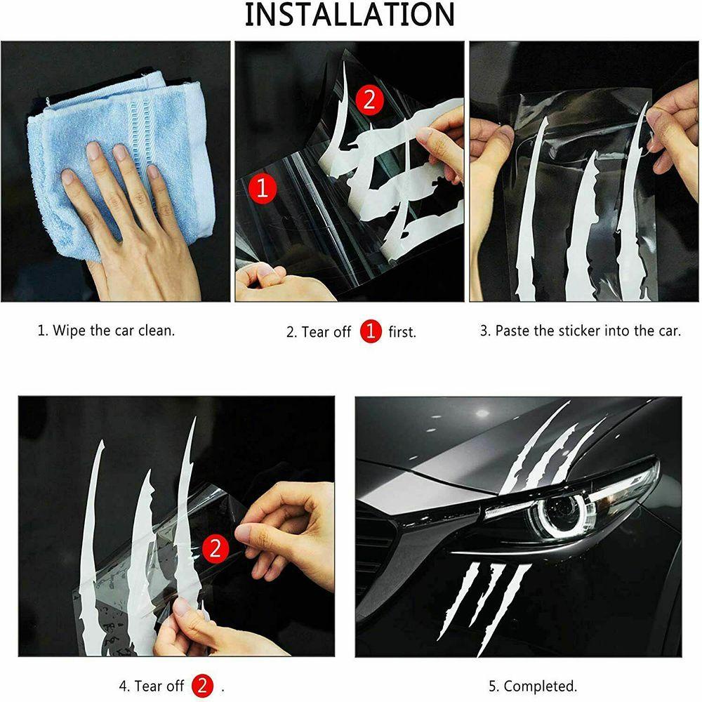 Bộ 2 Miếng Dán Phản Quang Chống Trầy Xước Trang Trí Đèn Pha Xe Hơi