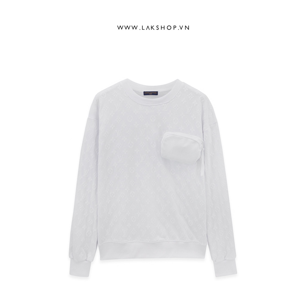 Áo nỉ Luon Vuituoi Monogram Pocket White Sweatshirt