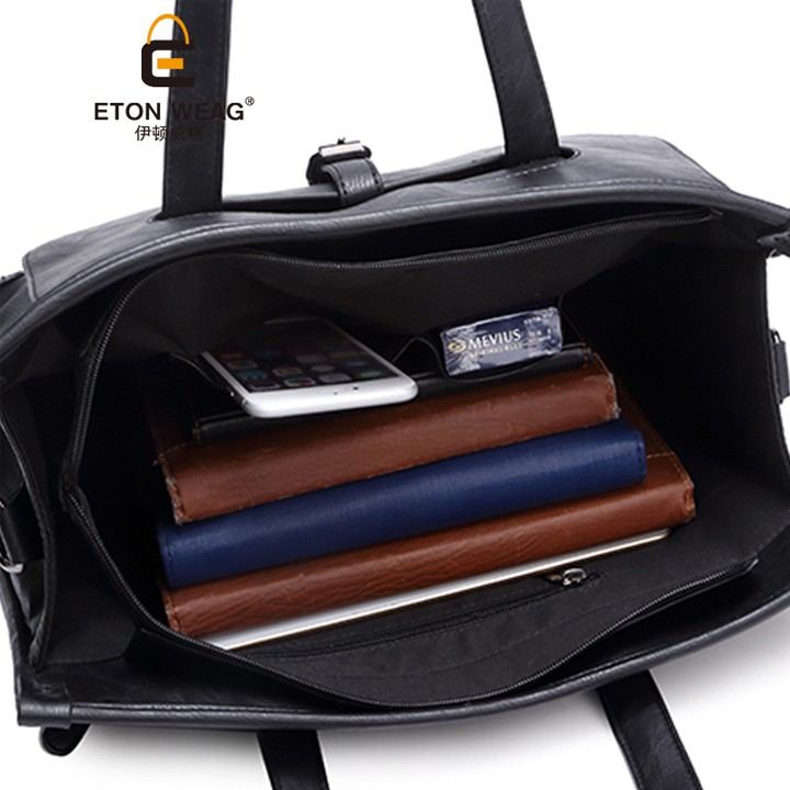 Túi  xách nam Eton đen da mềm_RE0090
