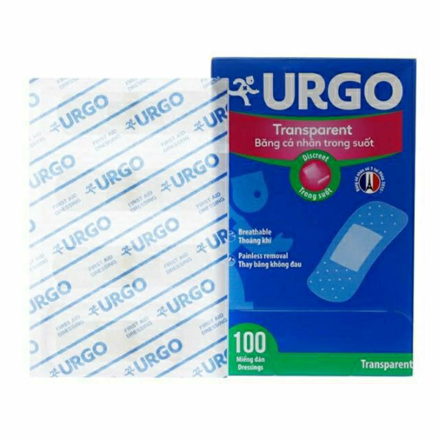 Băng cá nhân URGO trong suốt (hộp 100 miếng)