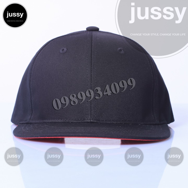 Nón Lưỡi Trai Snapback Trơn Đen Két ĐỎ Cá Tính