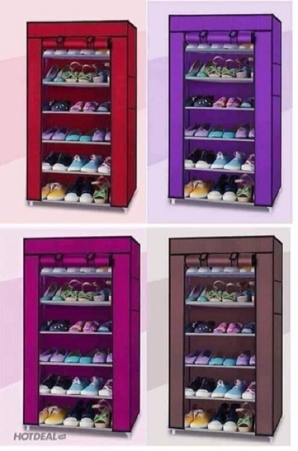 Tủ giày vải 3D 7 tầng 6 ngăn tiện dụng
