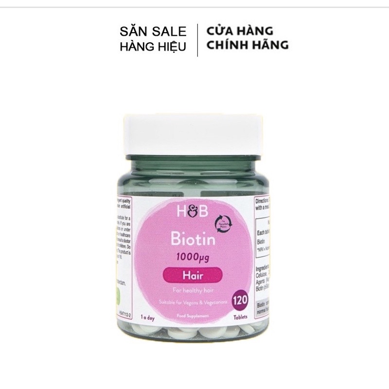Viên uống biotin H&amp;B 120v hàng chính hãng Anh quốc
