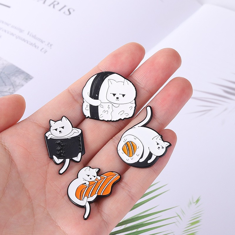 Pins cài quần - trâm cài áo hình dạng mèo con shushi,   phụ kiện thời trang tạo nét riêng độc đáo lạ mắt.