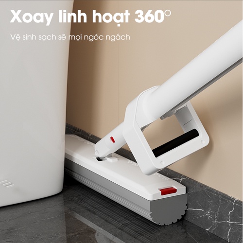 Cây lau nhà Samono SCM010 tự vắt thông minh đầu vắt xốp PVA cao cấp tay cầm inox