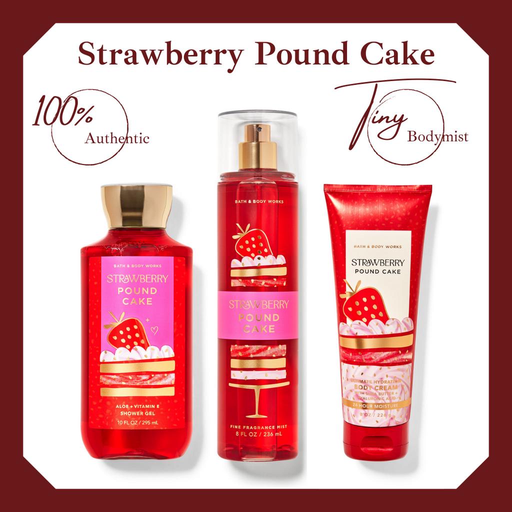 Bộ sản phẩm xịt thơm toàn thân bodymist Bath & Body Works: Strawberry Pound Cake 36ml - 236ml