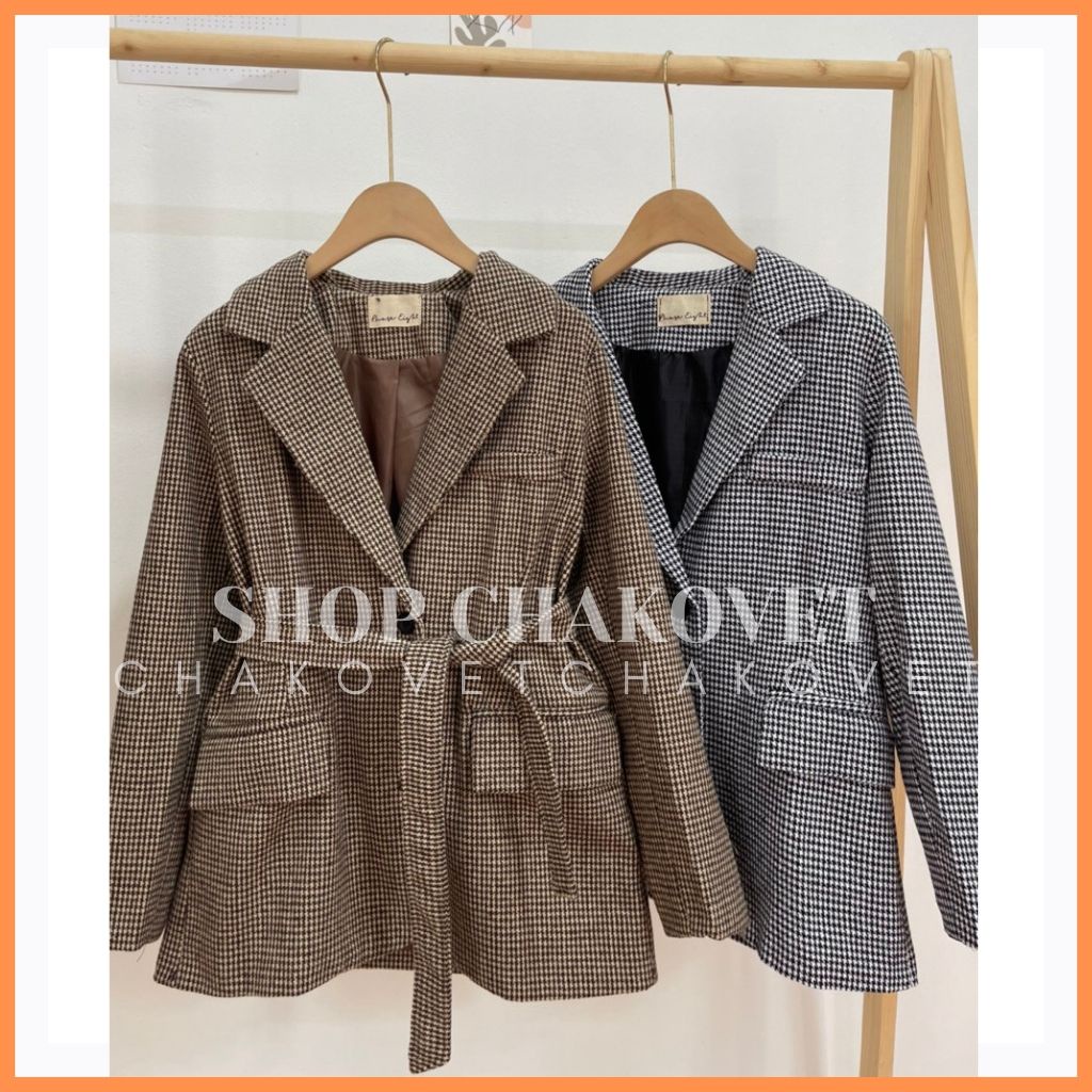 Áo dạ nữ có đai AD8121 , kiểu áo blazer chất dạ có đai khoác ngoài cá tính