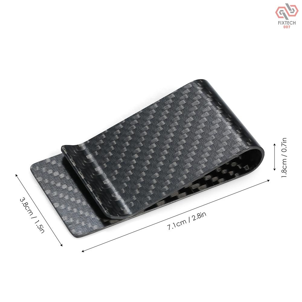 Black Carbon Fiber Wallet Money Clip Credit Card Business Card Clip Holder for Men