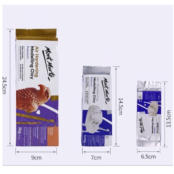 Đất sét tự khô, Đất nặn Air Hardening Modelling Clay BOX Mont Marte 500g-2kg