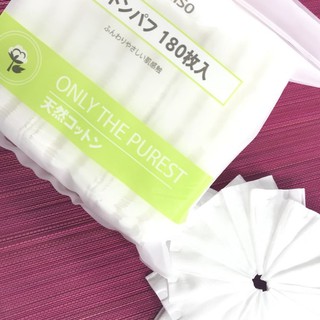 BÔNG TẨY TRANG MINISO TÚI 180 MIẾNG DÀY VÀ MỀM MẠI