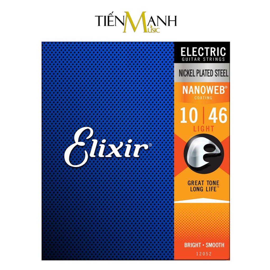 Dây Đàn Guitar Điện Elixir 12002, 12052 Phủ Lớp Nanoweb Cỡ 9, 10 Electric Strings