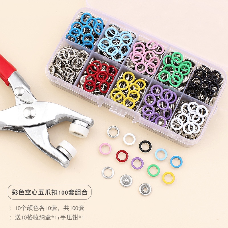 Bộ Dụng Cụ Khóa Cài Năm Cánh Rỗng Nhiều Màu Sắc Cho Trẻ Sơ Sinh