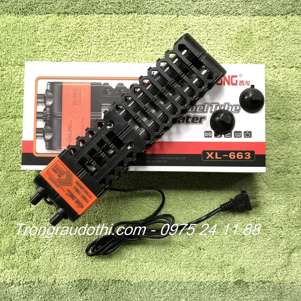 Sưởi hồ cá cao cấp Xilong 500W - 1000W XL-663, có chống bỏng, hàng sịn