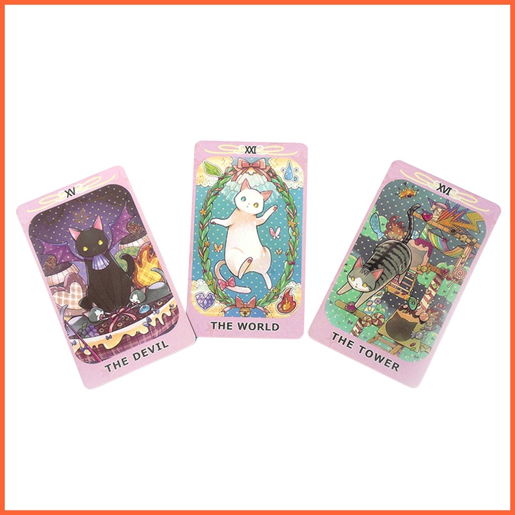 Bộ Bài Tarot Hình Mèo Đang Mơ Mộng Phiên Bản Tiếng Anh
