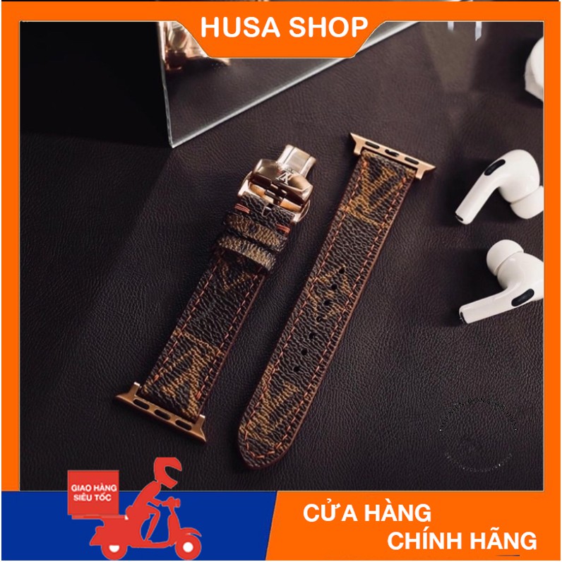 Dây Da Chính Hãng LV Cho Apple Watch 1/2/3/4/5/6/7/se size 38/40mm 42/44mm