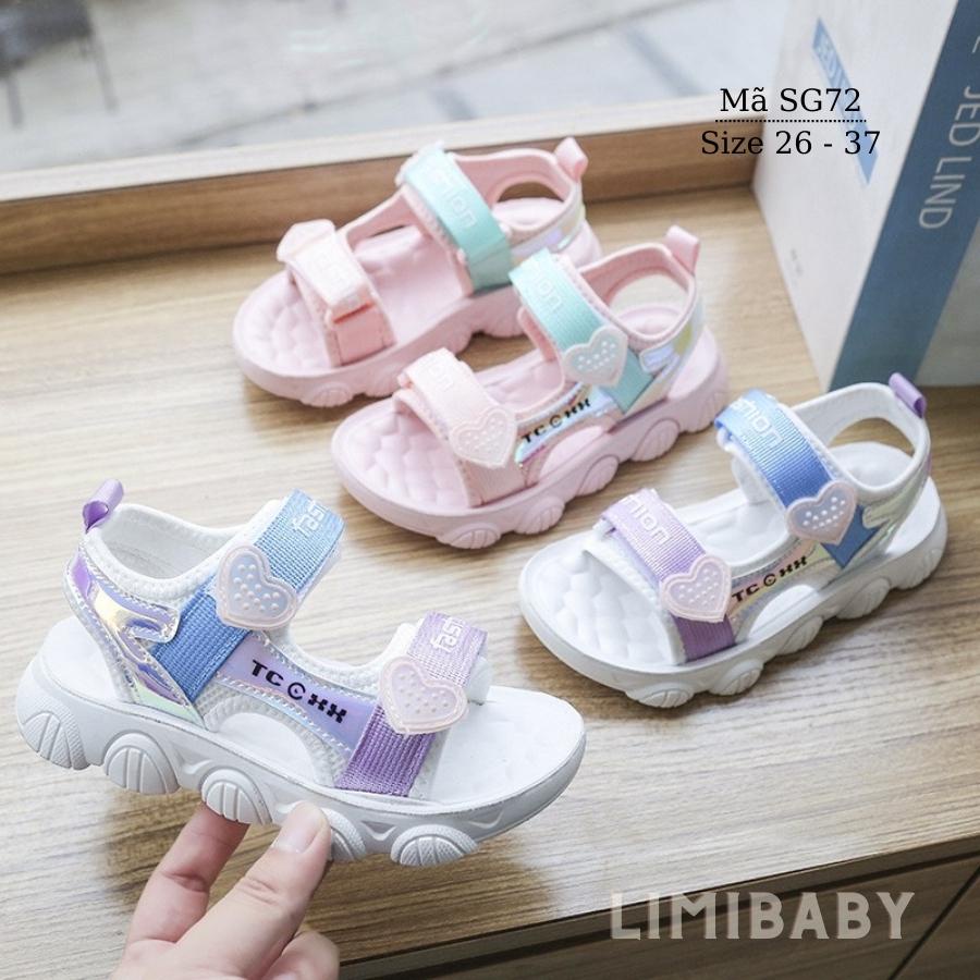 Dép quai hậu bé gái đi học đi chơi 3 - 12 tuổi sandal trẻ em tím xanh khỏe khoắn và năng động phong cách Hàn Quốc SG72
