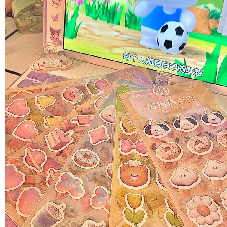 Miếng Dán Trang Trí Bình Nước/Điện Thoại Hình Động Vật Bằng Epoxy Dễ Thương Diy