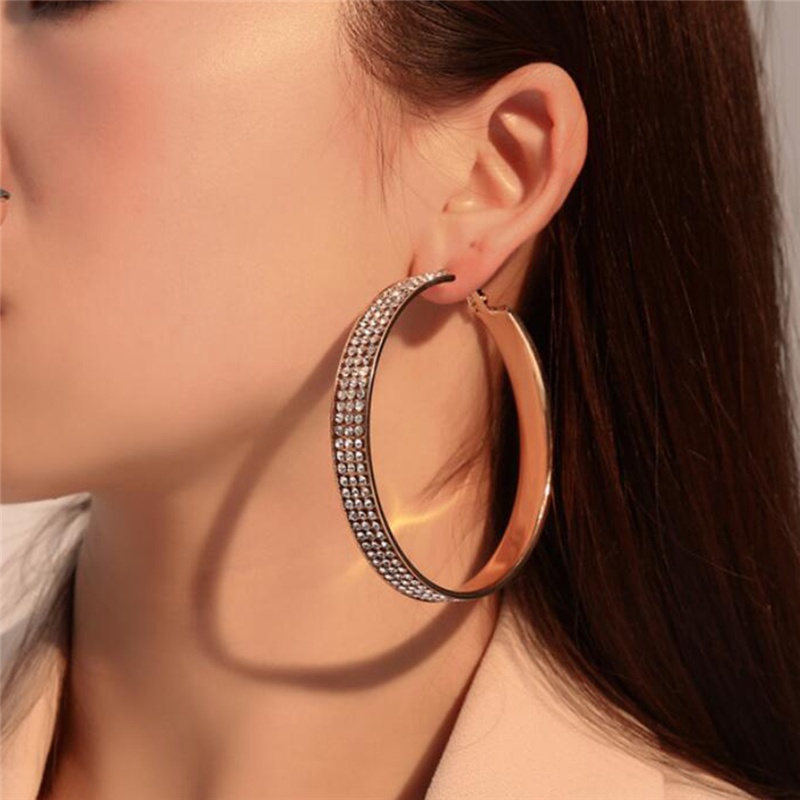 Women Temperament Color Crystal Nightclub Hipsters Full Of Diamonds Gradient jewelry Earrings