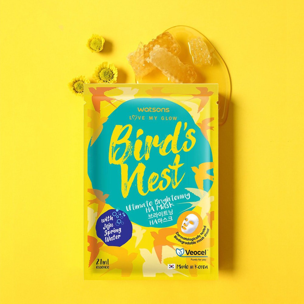 Mặt Nạ Watsons Bird's Nest Ultimate Brightening HA With Jeju Spring Water Làm Sáng Da 21ml