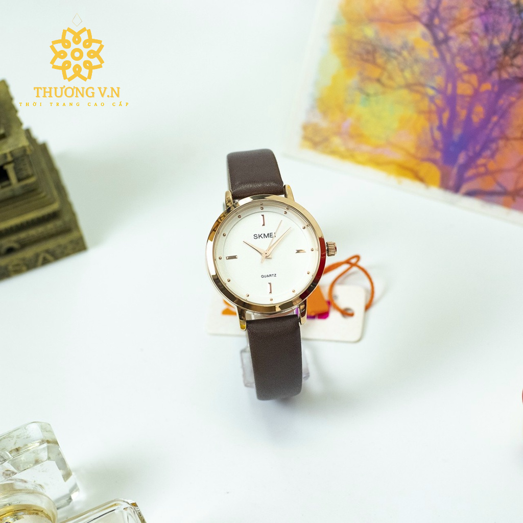 Đồng Hồ Nữ Skmei 1457 Chính Hãng Dây Da Thời Trang Cao Cấp Hình Thật 100% Chống Nước Tốt