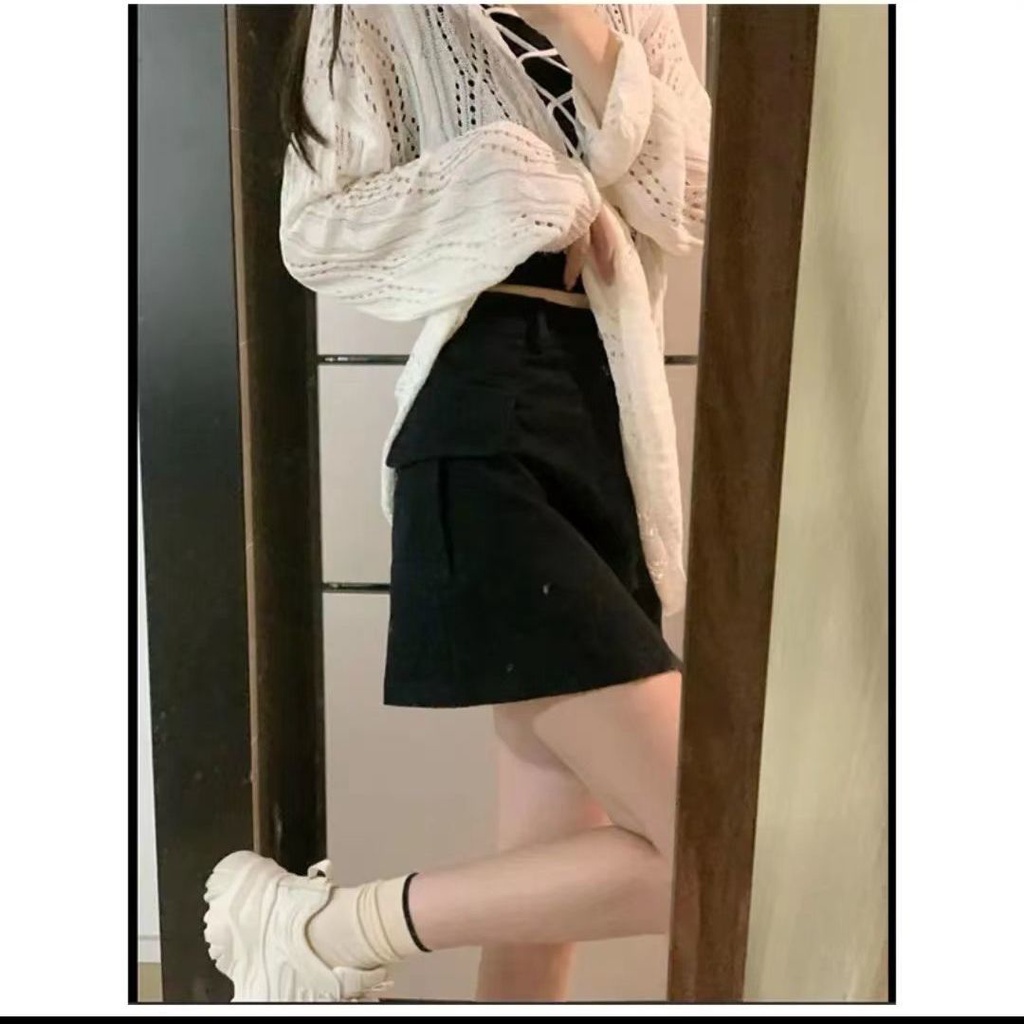 Áo Dệt Kim Tay Dài Dáng Rộng Cổ Chữ V Hở Lưng Thời Trang Cho Nữ