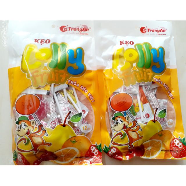 Kẹo Mút trái cây Jolly fruit Tràng An 12 que