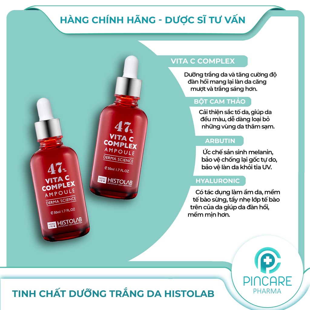 Tinh chất dưỡng trắng da Histolab Vita C Complex Ampoule 47% - Hàng chính hãng - Nhà thuốc PinCare