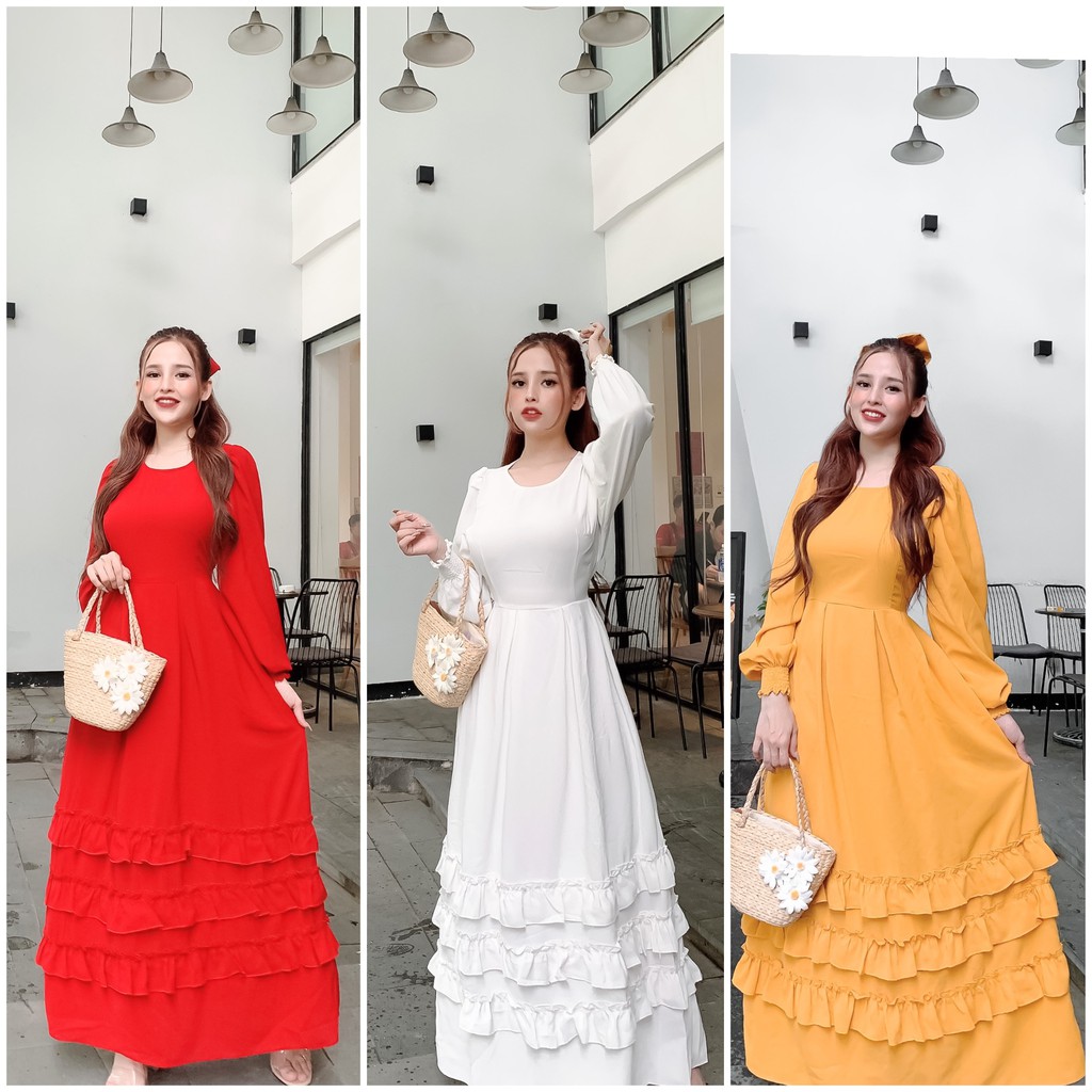 Đầm Ulzzang 3 Tầng Tiểu Thư Tặng Kèm Nơ Freeship Thoitrangnuboutique (Kèm Ảnh Thật và Clip)