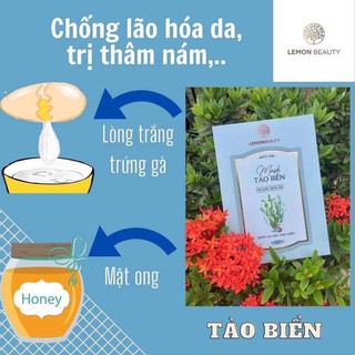 MASK BỘT TẢO BIỂN LEMON MASK Handmade ( tặng kèm quà )