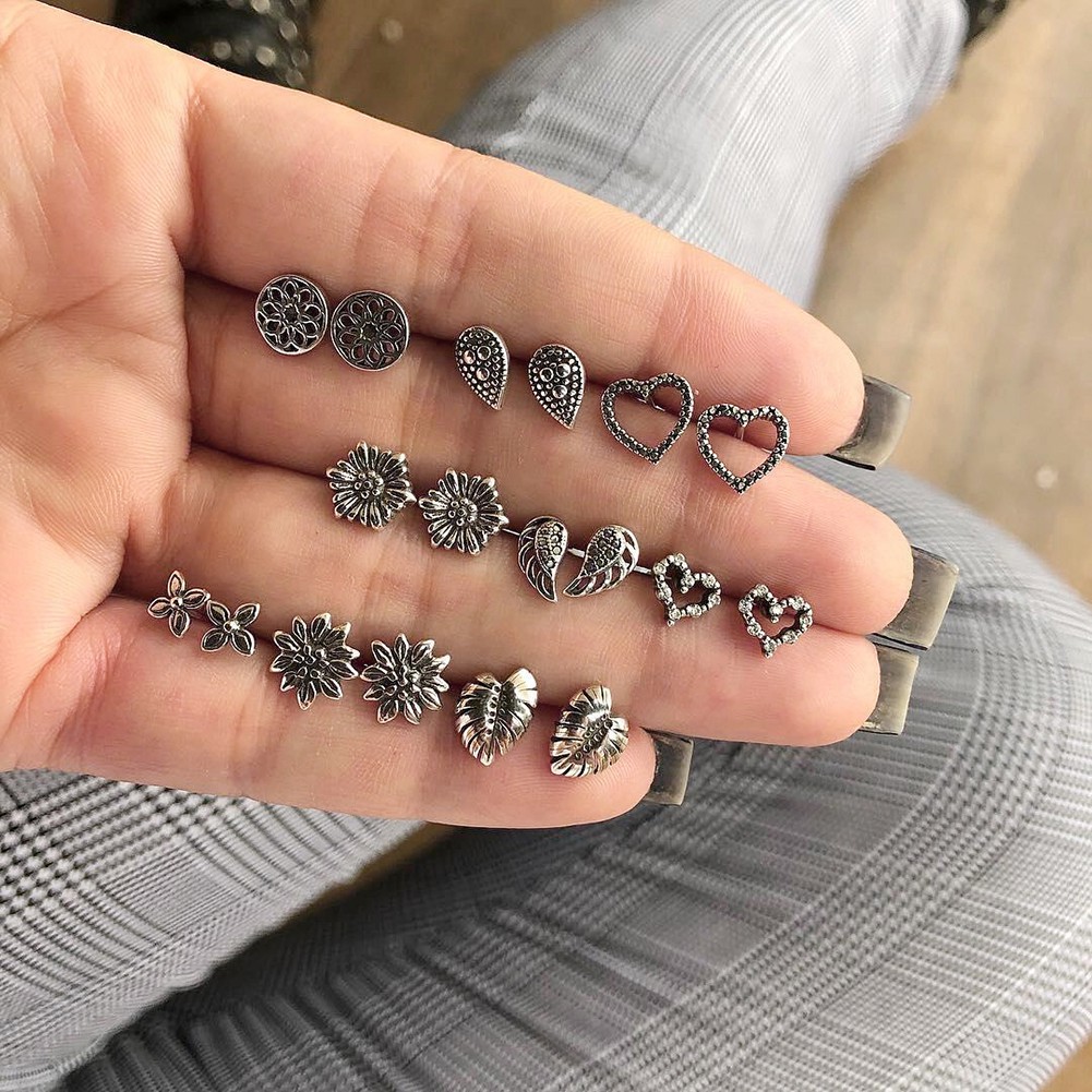 Set 9 Đôi Khuyên Tai Phong Cách Bohemian Cổ Điển Dành Cho Nữ