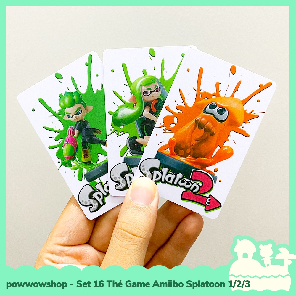 [Sẵn VN - Hỏa Tốc] Set 16 Thẻ Game Amiibo Card Scan NFC Cho Game Splatoon 1,2,3 Nintendo Switch Tặng Kèm Hộp Thiếc