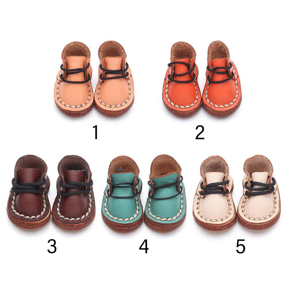 Giày Boot Da Bò Dễ Thương Cho Búp Bê 1 / 12BJD 1 / 11 OB11