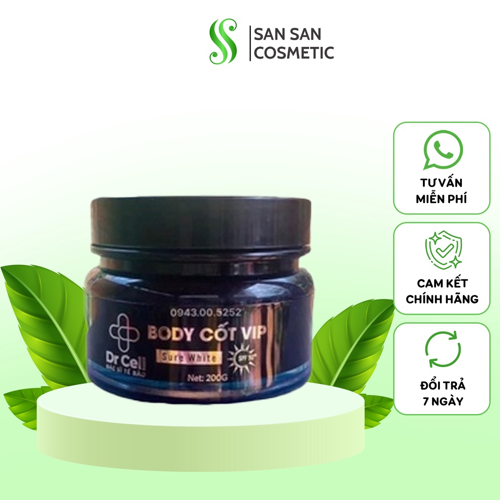 Kem body cốt vip dưỡng ẩm, nâng tone da nhanh 200g Dr Cell