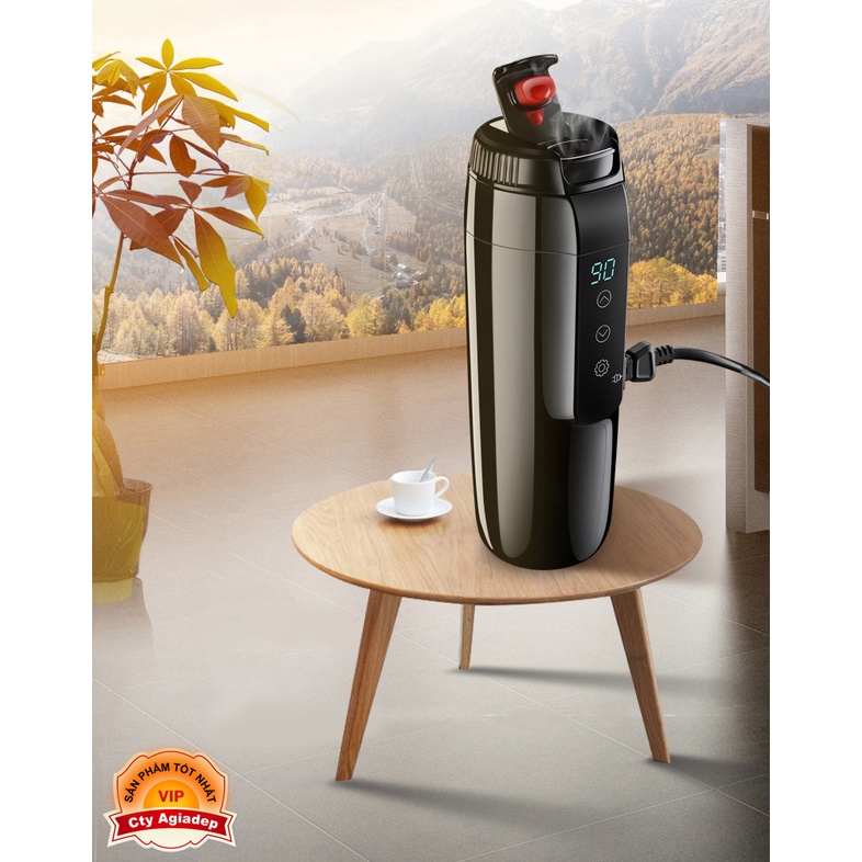Bình đun nước nóng trên xe hơi oto KEMIN 350 pha sữa mỳ tôm cafe