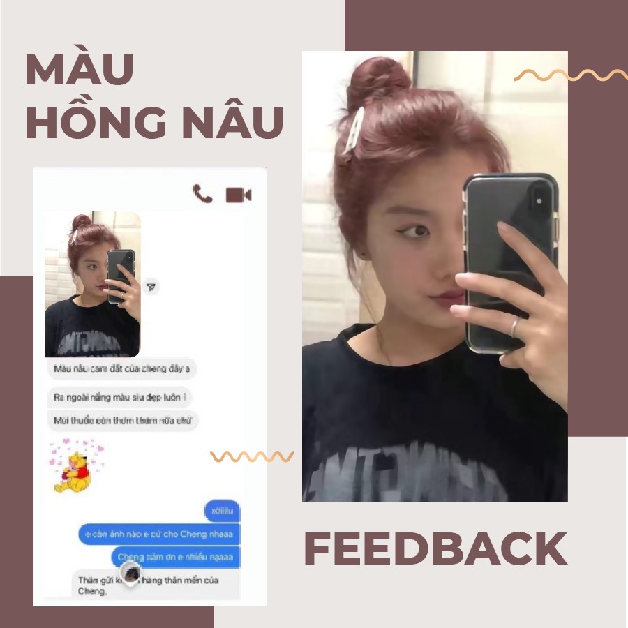 Dầu gội nhuộm tóc màu Nâu Hồng Nagi PINK BROWN 03 chiết xuất từ thiên nhiên 400ml