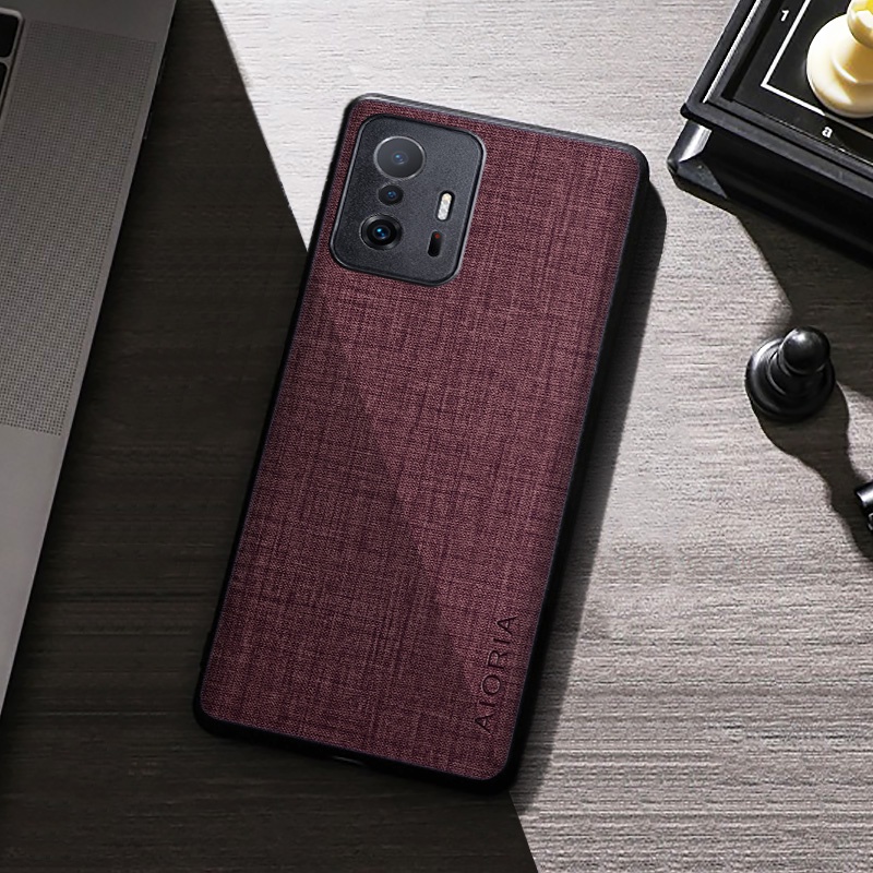 Ốp Điện Thoại Da pu + Vải Viền tpu Mềm 3 Trong 1 Cho xiaomi 11t pro